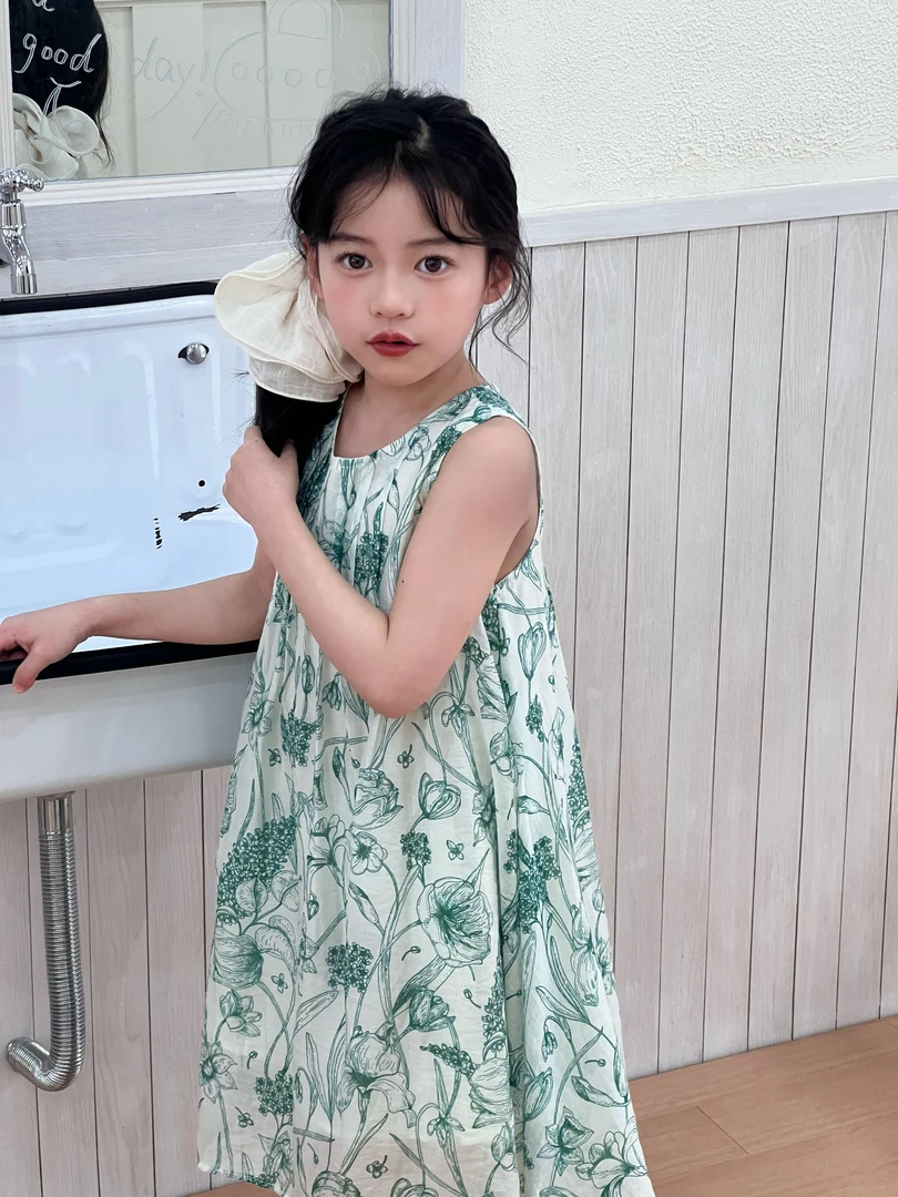 女童夏装洋气连衣裙儿童夏季无袖韩版公主裙小女孩夏款裙子5192-1