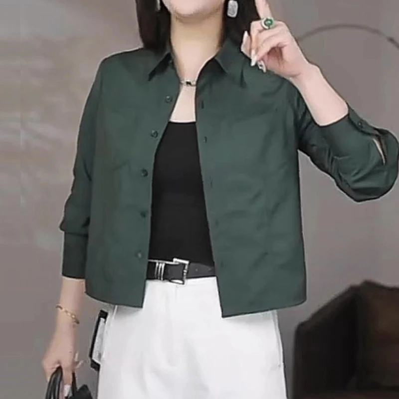 2025秋季新款衬衫女翻领设计感小众法式气质宽松时尚洋气长袖上衣