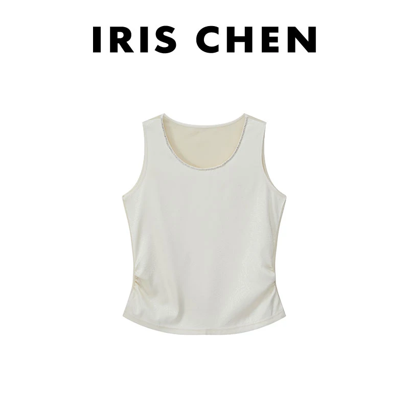 IRIS CHEN 千金 2025春夏上新亮边领休闲百搭显瘦背心25BX135