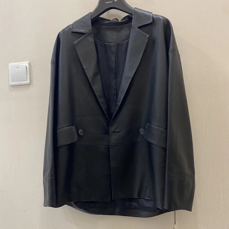 LINGZI 时尚百搭简约西装皮衣