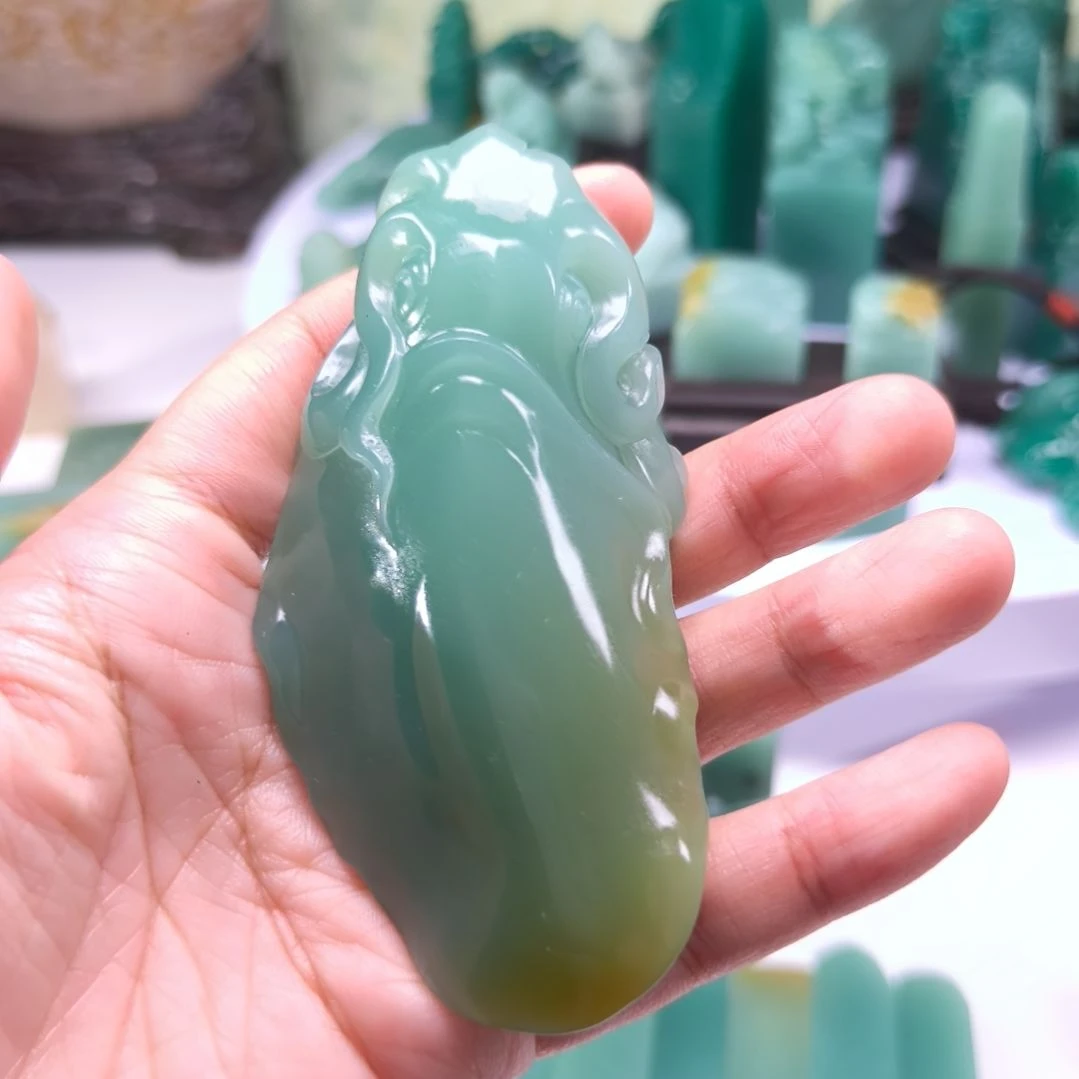 寿山石印石梅子青把件