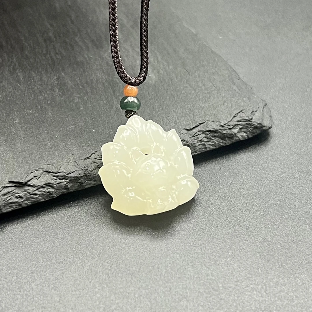 藕粉凤九和田玉吊坠   KT24071802