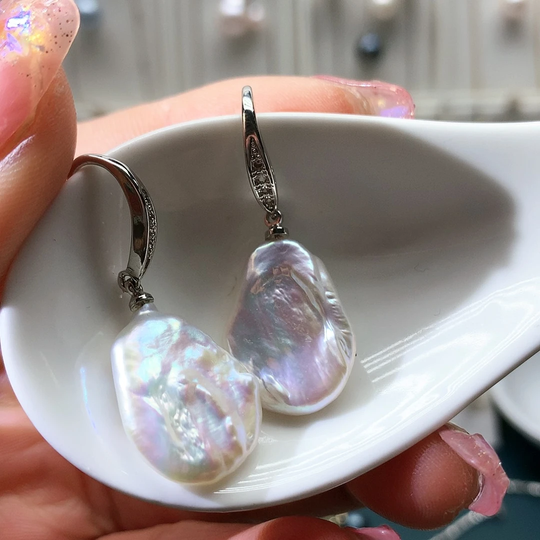 淡水珍珠耳饰合金