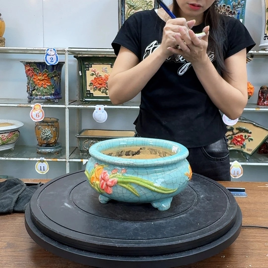 帅***牛无花朵石湾盆100花盆