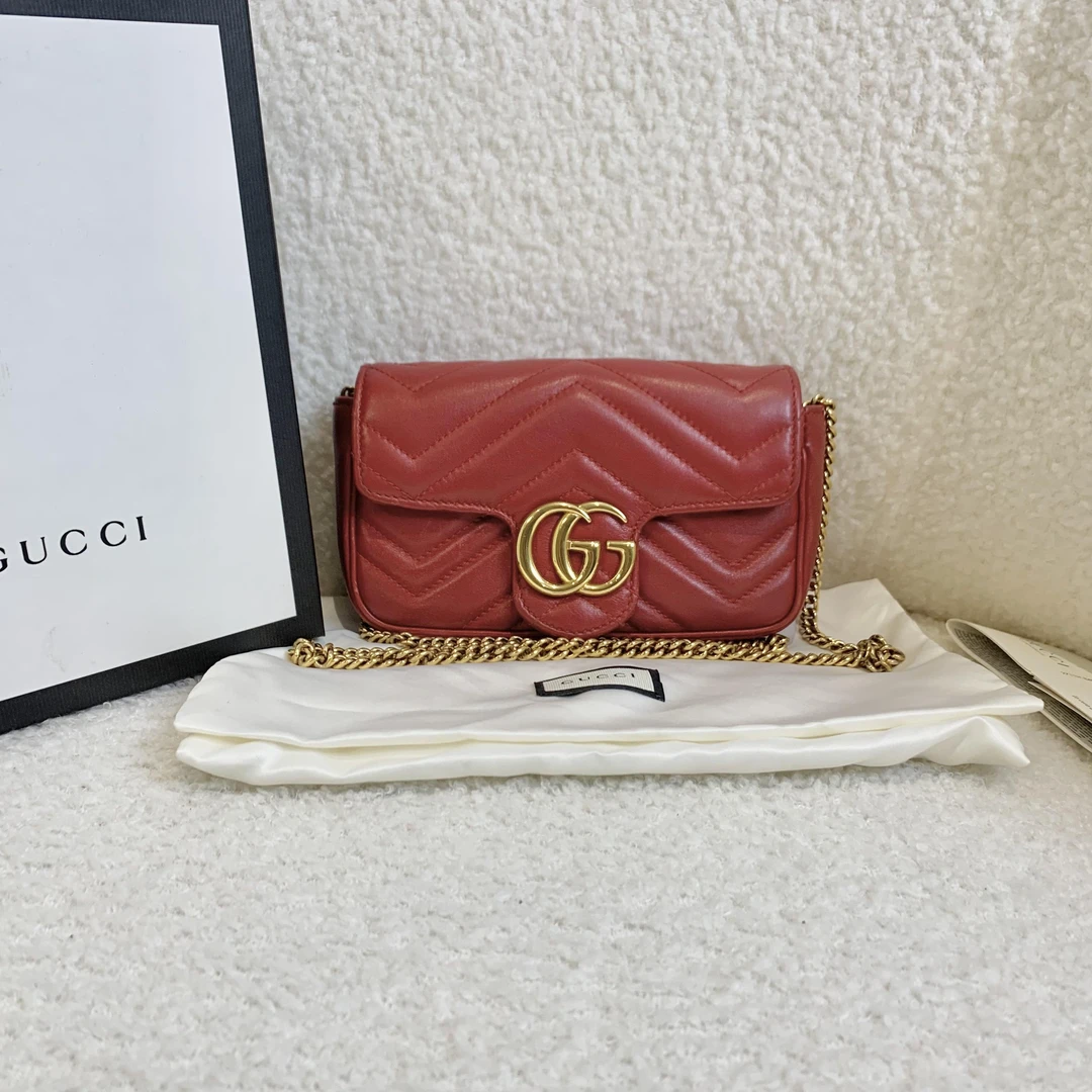 99新 GUCCI/古驰 壹臻/红金马蒙mini包/90079344