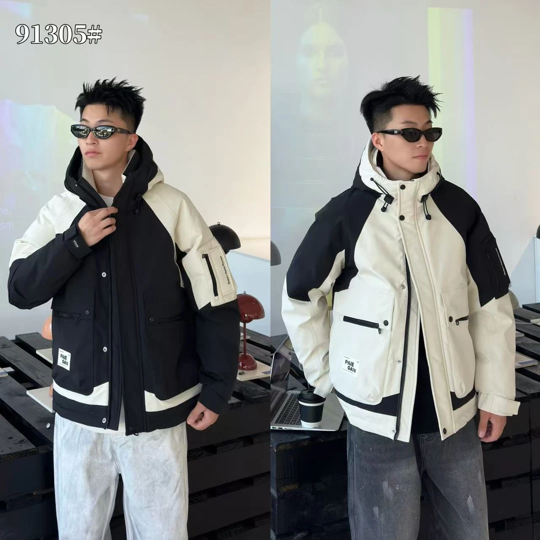 91305 冬季御寒保暖男士百搭时尚运动潮流帅气短款修身棉外套