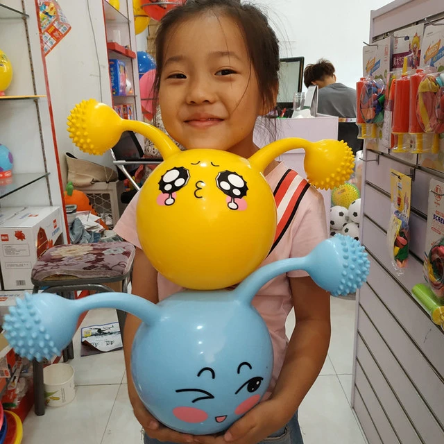儿童创意拉力球宝宝安耳朵手抓弹力握加厚婴儿幼儿园个性玩具球