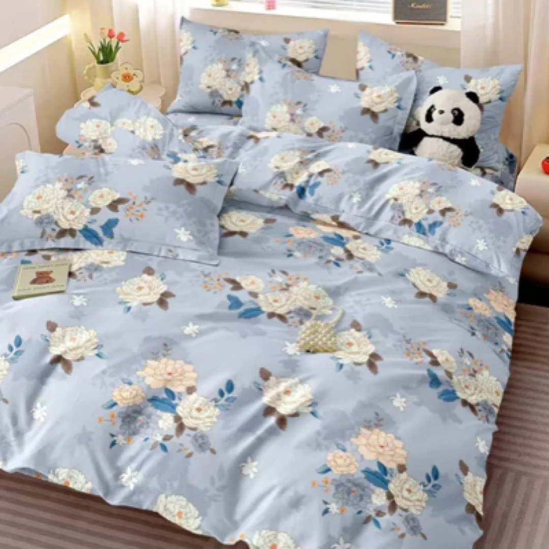 鑫织宇 [四件套]四季通用床单被罩双人宿舍家用耐脏斜纹磨毛清新