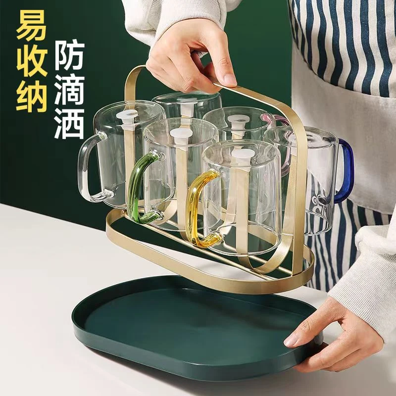 70六色高硼硅玻璃杯透明大容量泡茶杯咖啡杯啤酒杯喝水杯耐热