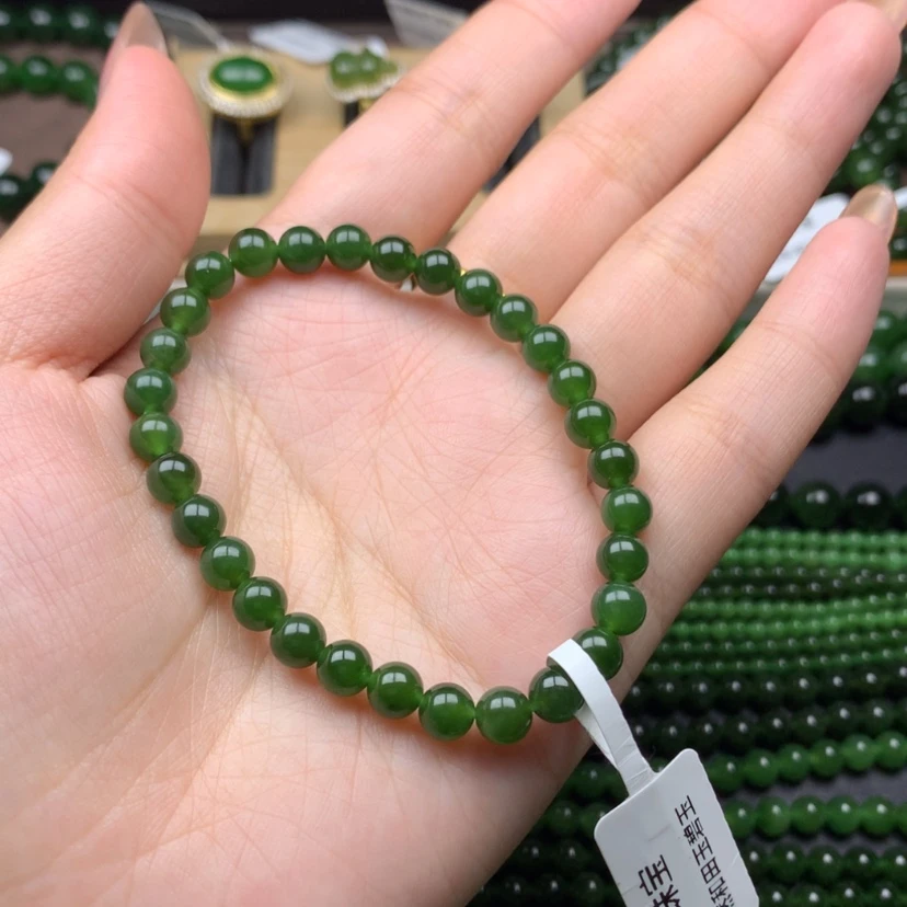 【闪购商品】未镶嵌手串和田玉（碧玉）静***空6