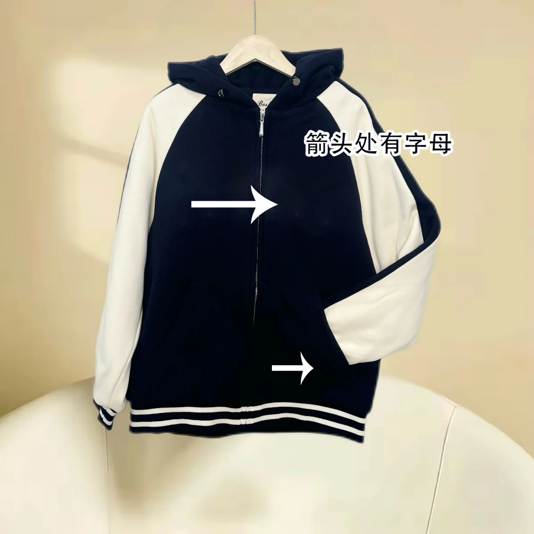 玲姐定制-连帽款美式复古棒球服夹棉棉服外套潮百搭棉衣267731