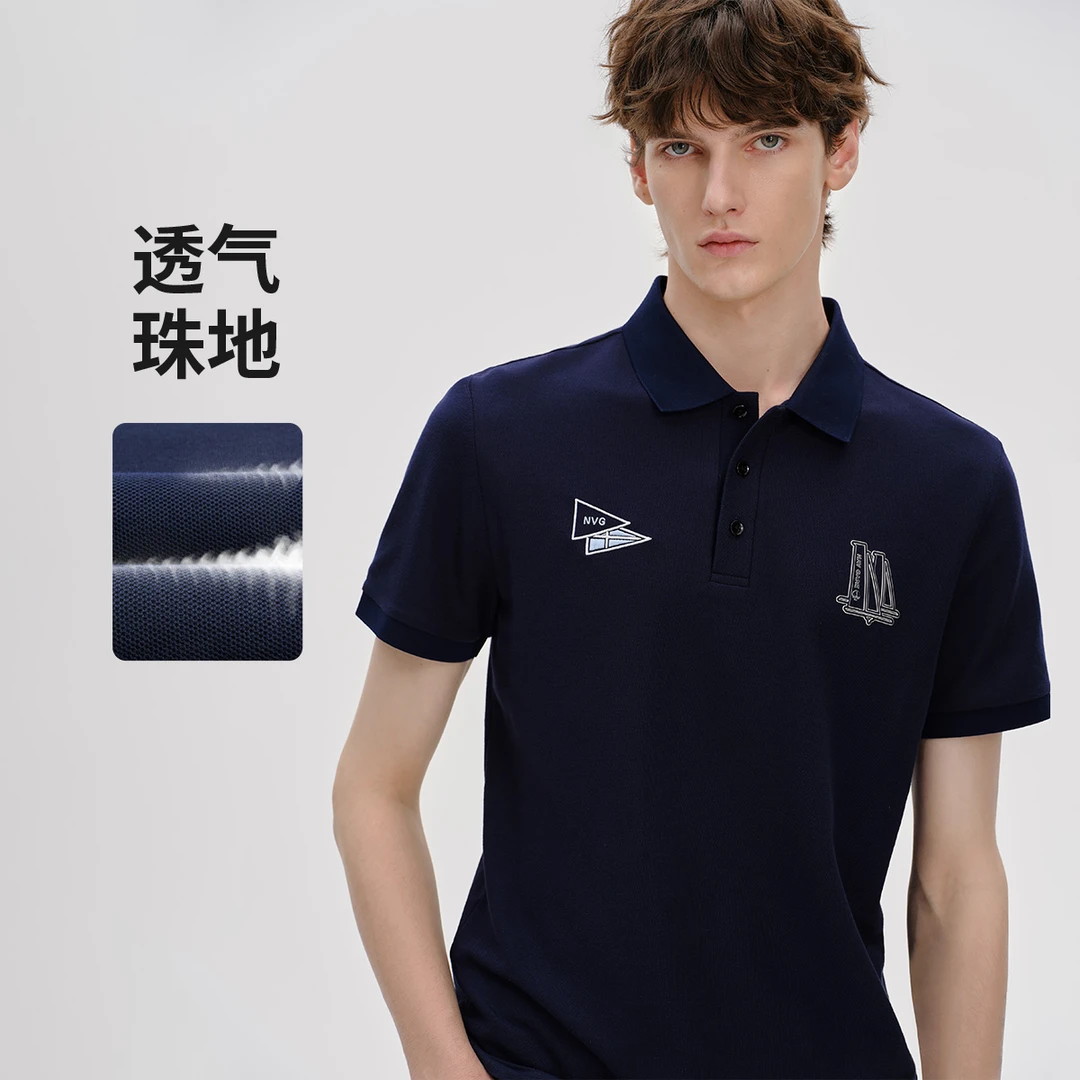 [清爽透气]navigare意大利小帆船夏季短袖POLO衫男款休闲通勤T恤