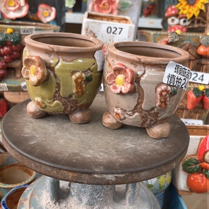 紫砂花盆粗陶材质多肉花盆