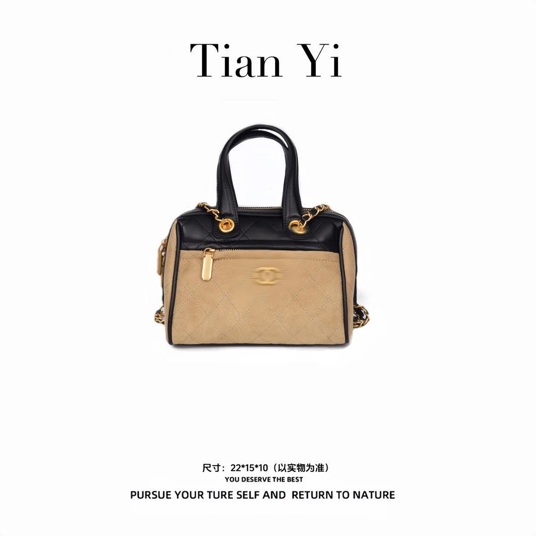 【Tian Yi渠道货】-2025新款轻奢单肩手提斜跨包  6850 黑/棕