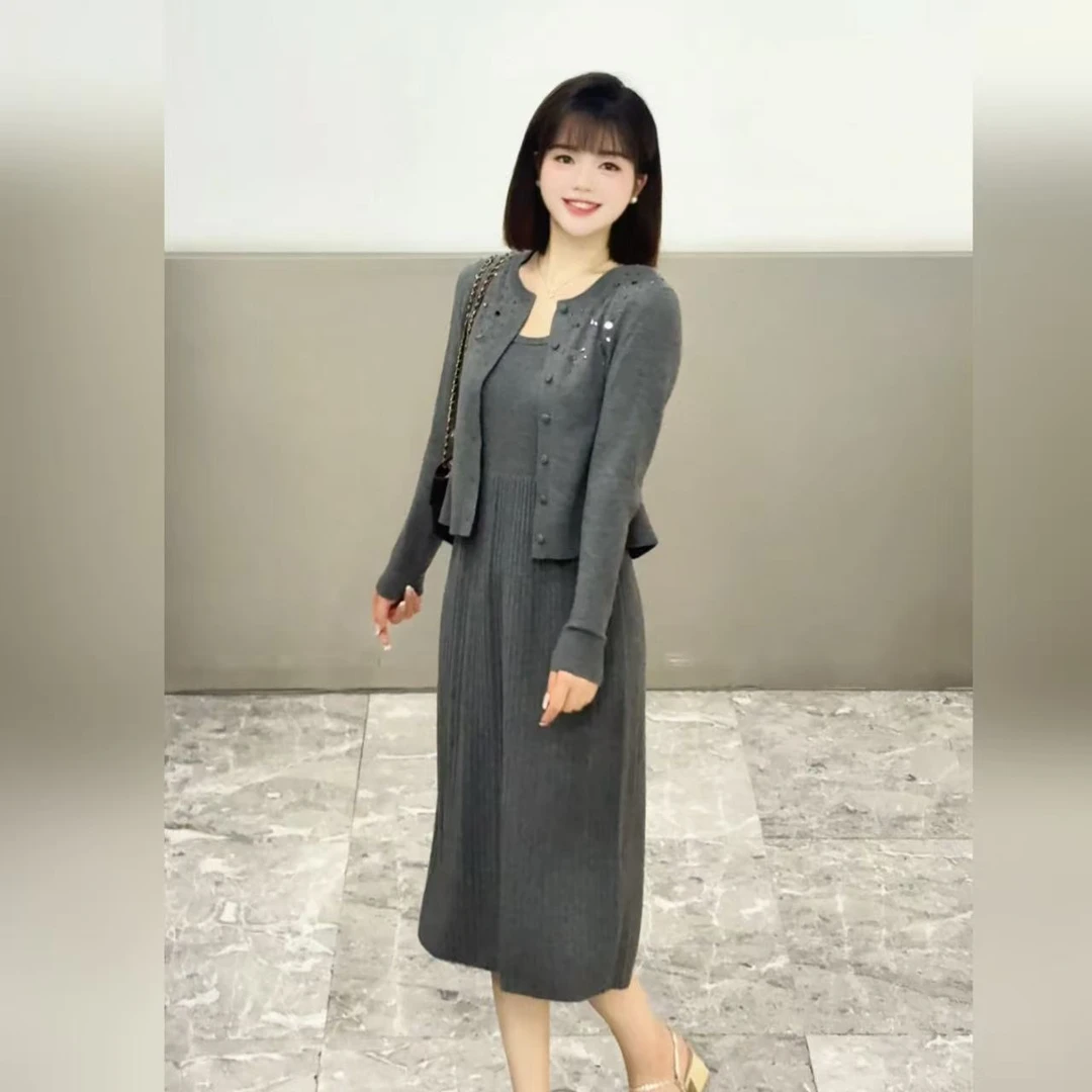 【专柜同款】歌莉娅 秋季新品  百搭通勤格雷灰气质套装  1E9CAA090