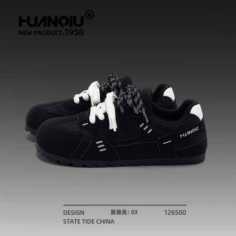 环球平底德训鞋女款秋季2025新款爆款百搭休闲通勤小黑鞋轻便女鞋