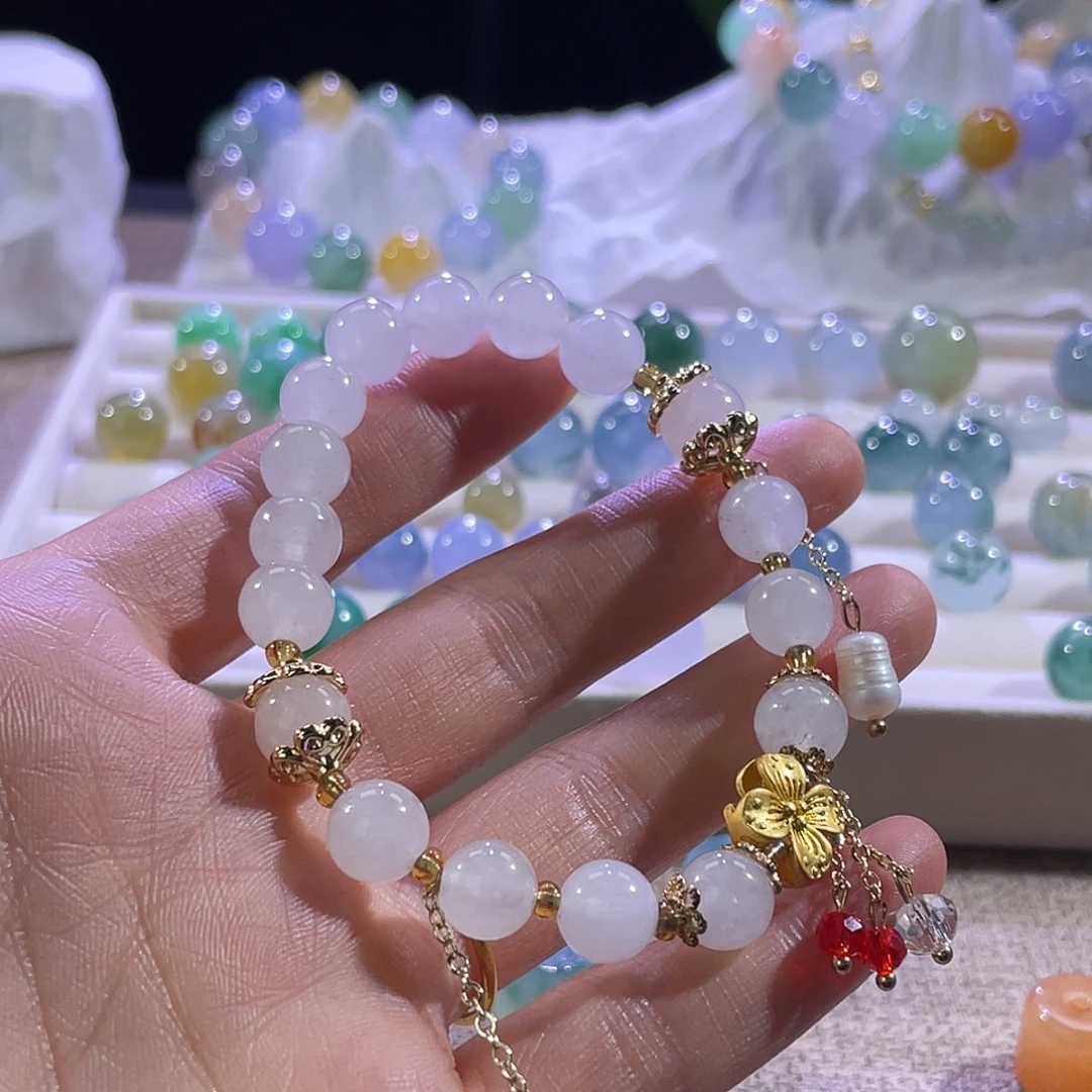 柠***茶翡翠散珠缅甸翡翠A货福利