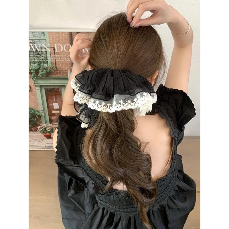 2025新款法式褶皱蕾丝高级感气质温柔发饰