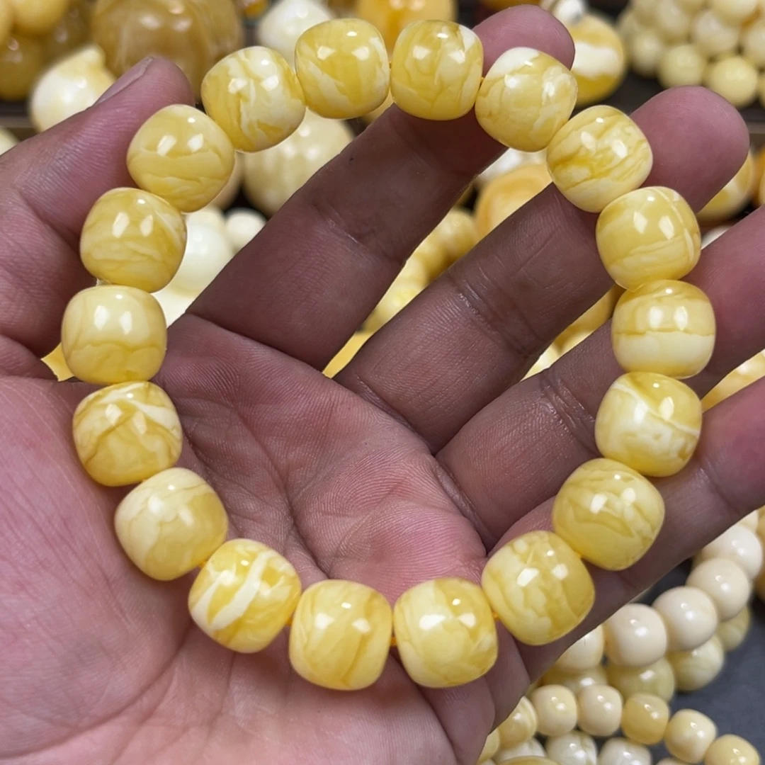 手串琥珀未镶嵌同料虎皮老邢手串13mm