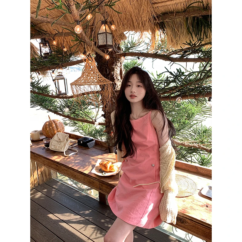 【肖肖直播】一字肩连衣裙女夏显瘦气质复古法式裙子8002