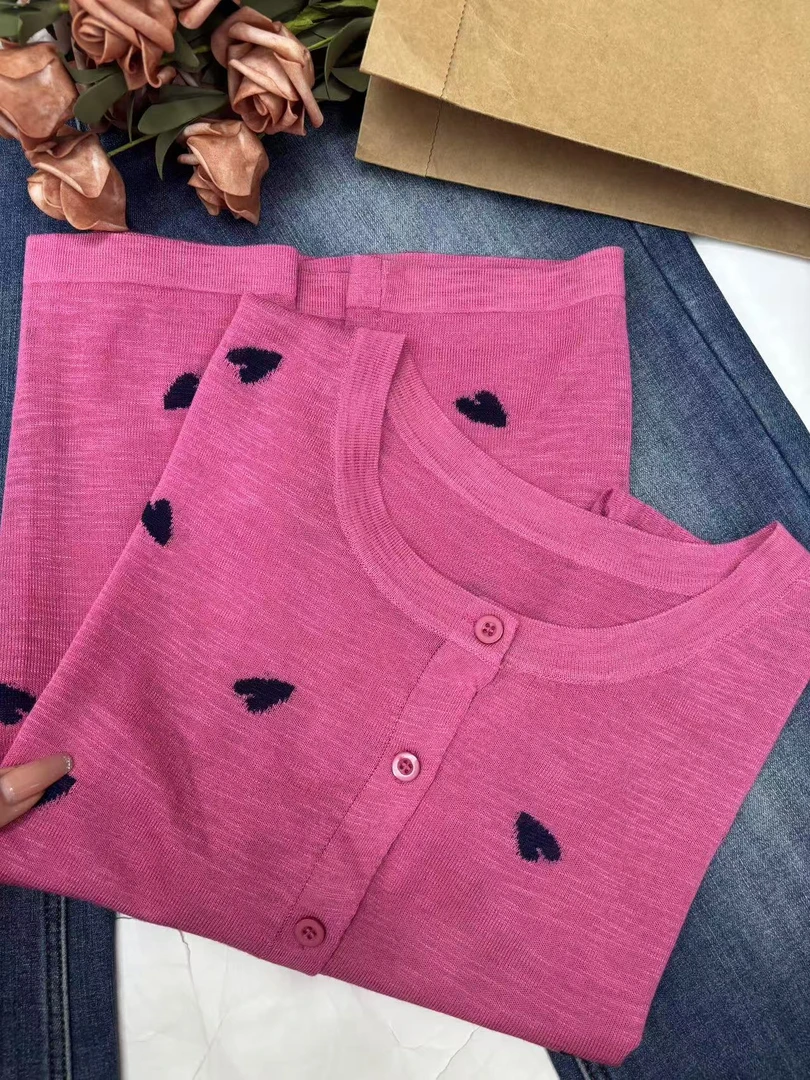 （爱心）玉姐家时尚洋气凉快减龄开衫短袖f1414 J6040