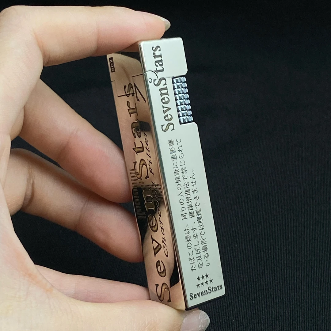【L四方镀铬七星】纯黄铜镀铬手工雕刻立方煤油打火机高密封长续航