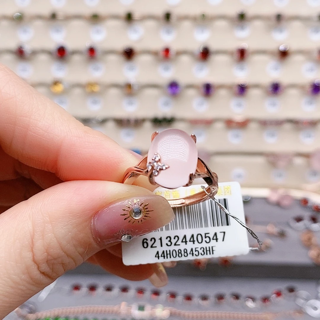 水晶戒指银S925镶嵌戒指