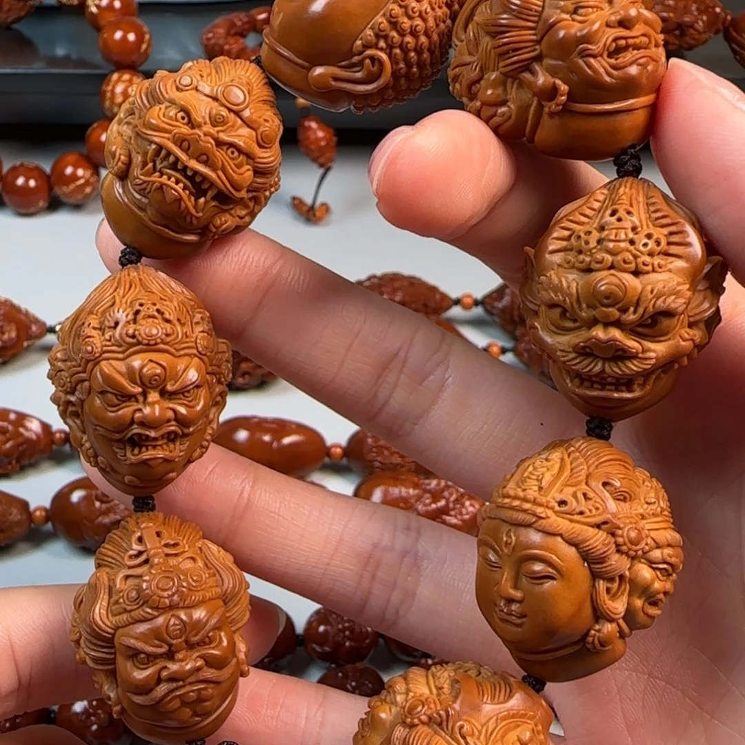 手串橄榄核油核三面佛头手串