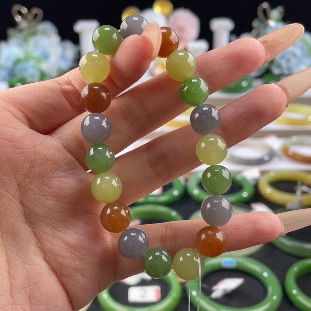 和田玉未镶嵌手串多宝10mm