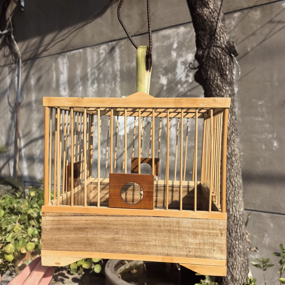 竹制方形鸟笼云雀笼百灵笼溜笼压笼老野笼小沙笼长24宽24高21