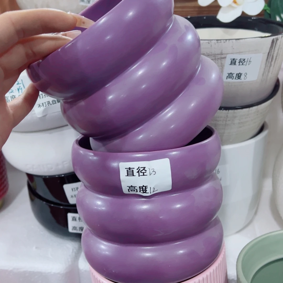 有孔，陶瓷花盆满10米包邮发货