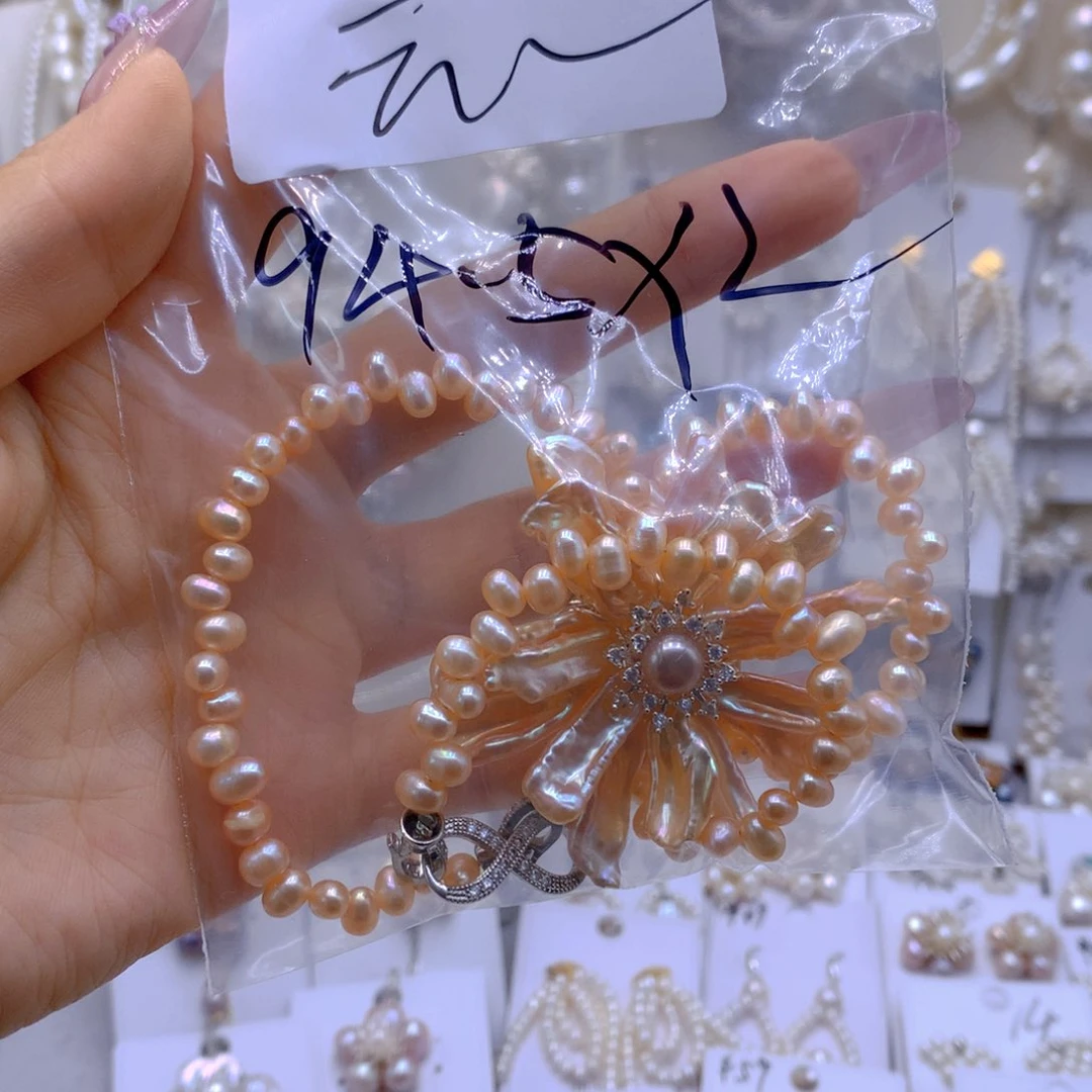 银S925镶嵌耳饰淡水珍珠云*✨