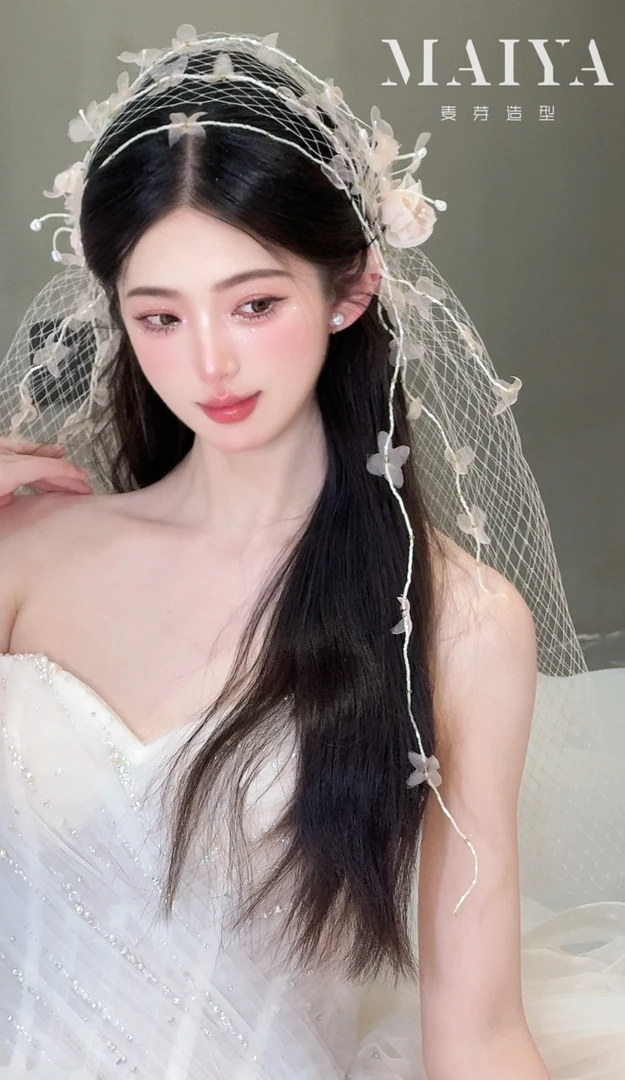 时尚网纱千金风减龄新娘头饰森系少女风百搭头饰F1382