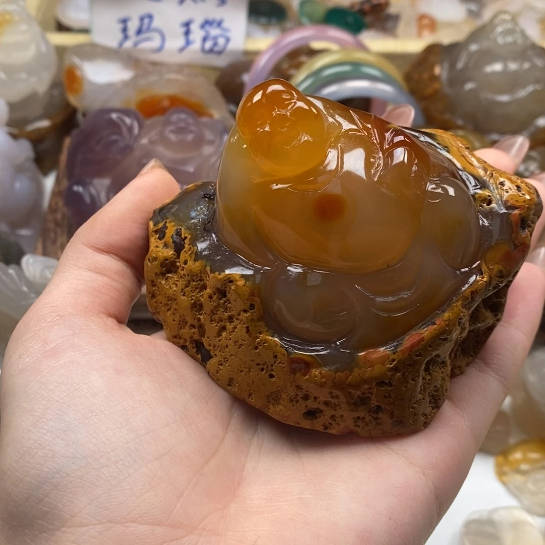 清***静玛瑙/玉髓未镶嵌颈饰