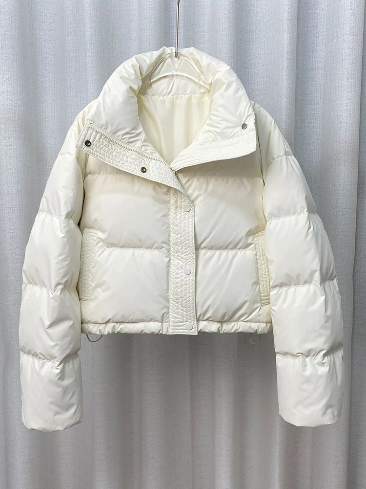 自留立领短款棉服外套