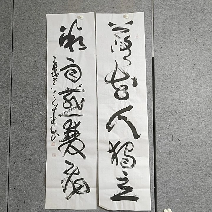 书法四尺对开。宋秉民书法