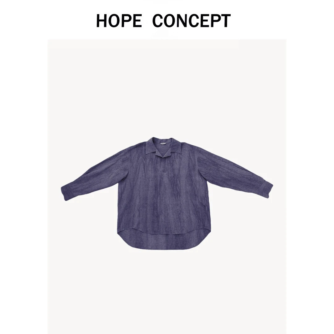 24115#HOPECONCEPT今天老钱一下 静奢老钱定制亚麻防晒衬衫