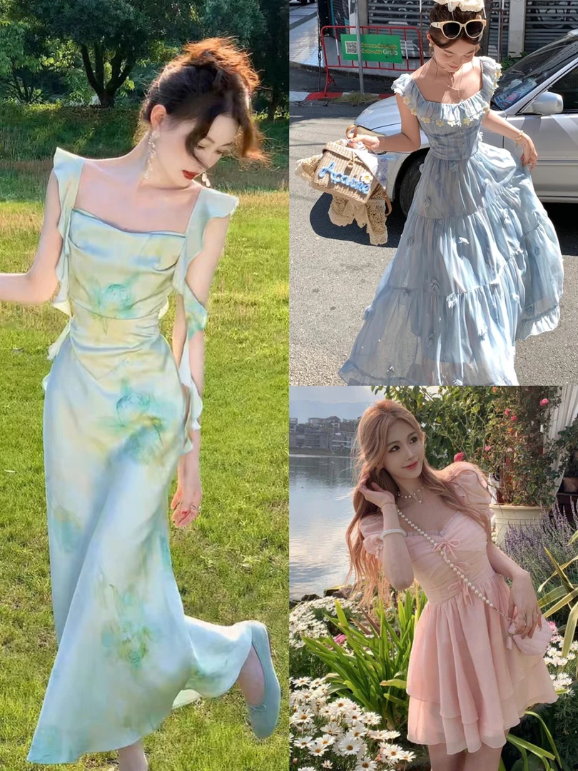 【801-900】夏季轻奢百搭连衣裙女