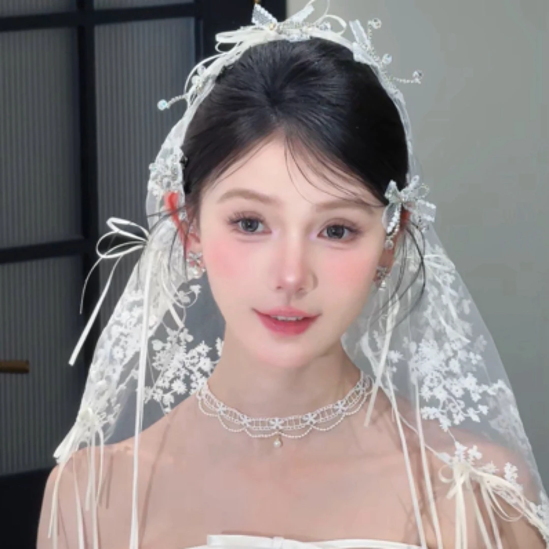 3012简约布艺珍珠缎面婚纱礼服配饰颈链日常影楼