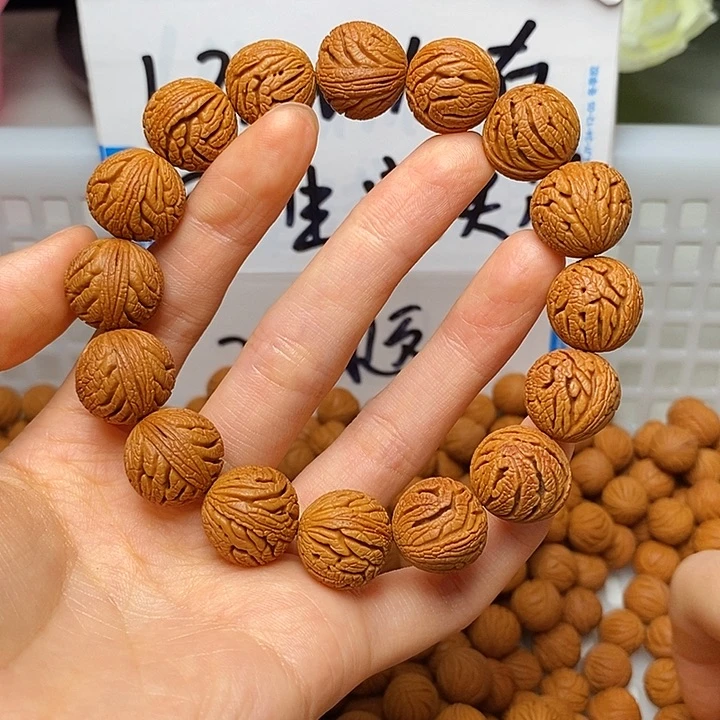 桃核手串15mm左右绣球单圈