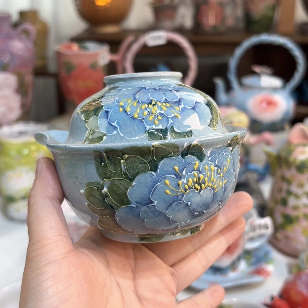 景德镇手绘高温釉下彩陶瓷茶具