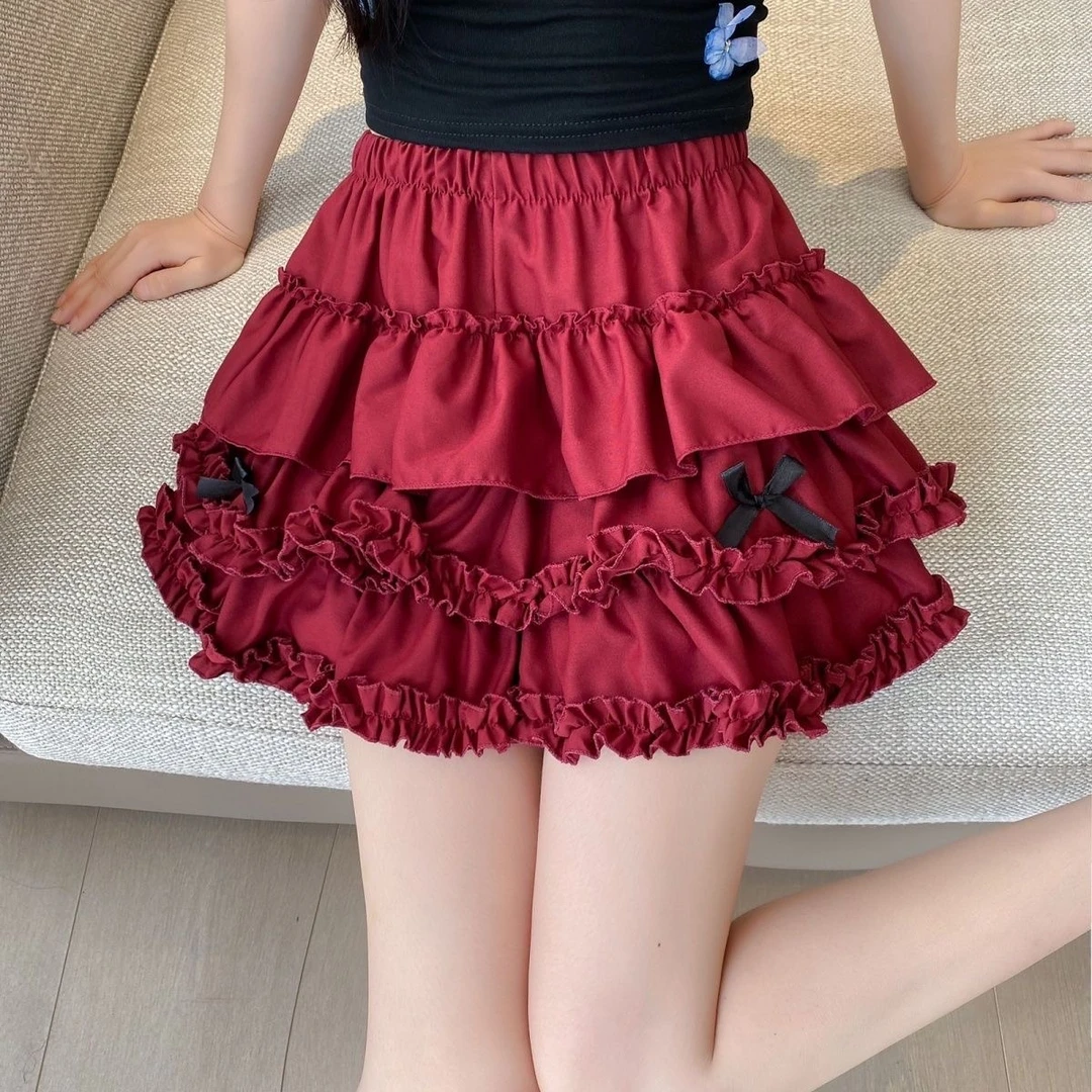 高级花边蛋糕南瓜新款短裙软妹蓬蓬裙显瘦甜美百搭收腰半身裙洋气