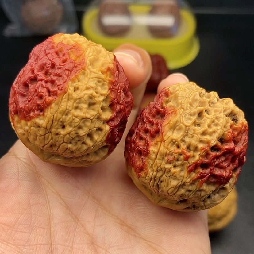 【闪购商品】把件文玩核桃41尺牡丹绣球58.7克