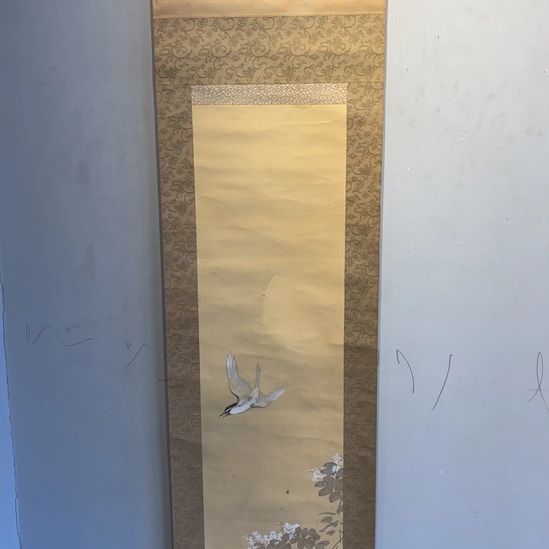 书法于***猫卷轴绢本绫裱66