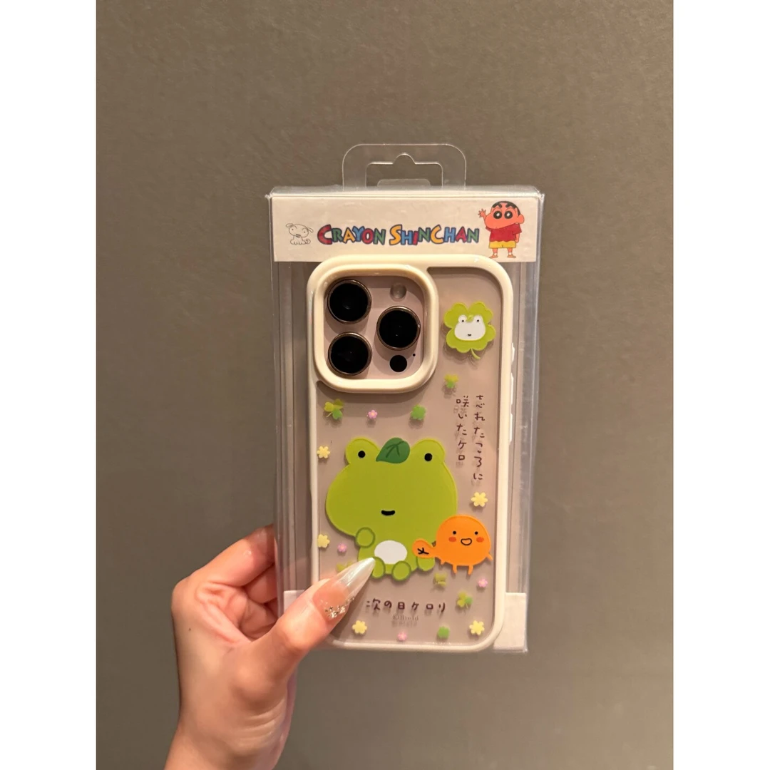 白框四叶草英文青蛙适用苹果16promax手机壳iPhone15新款14小众13