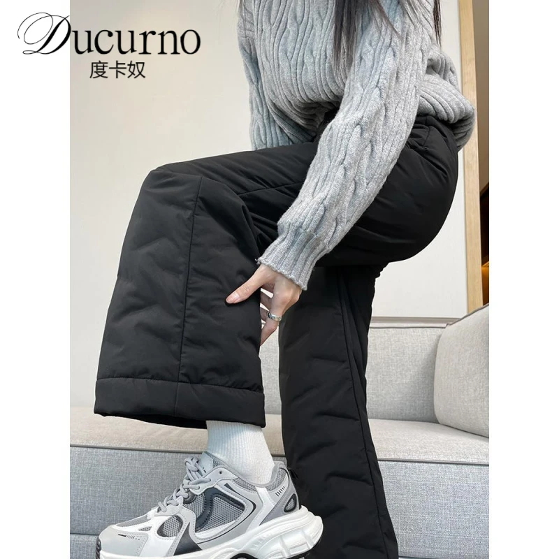 羽绒裤女冬季外穿2025款保暖直筒宽松哈尔滨防寒东北小个子棉裤子