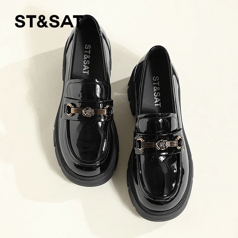 星期六官方女鞋旗舰店乐福鞋女2025春款百搭厚底玛丽珍英伦风单鞋