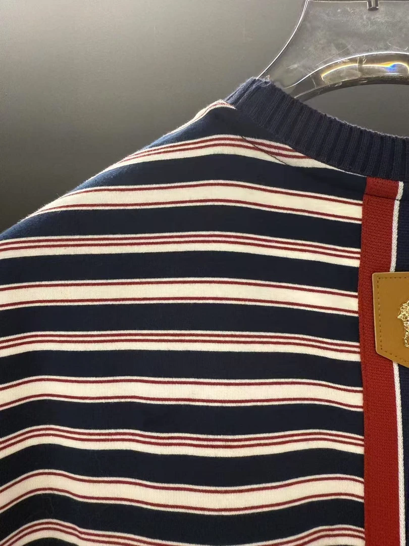 【迪迦YL25-T38915】2025夏季新款潮T恤棉休闲气质高奢拼接宽松上衣