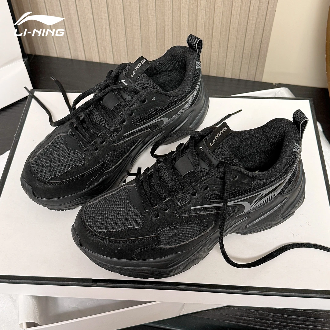 李宁老爹鞋女款网面透气轻便正品轻便运动鞋旅游鞋厚底百搭休闲鞋