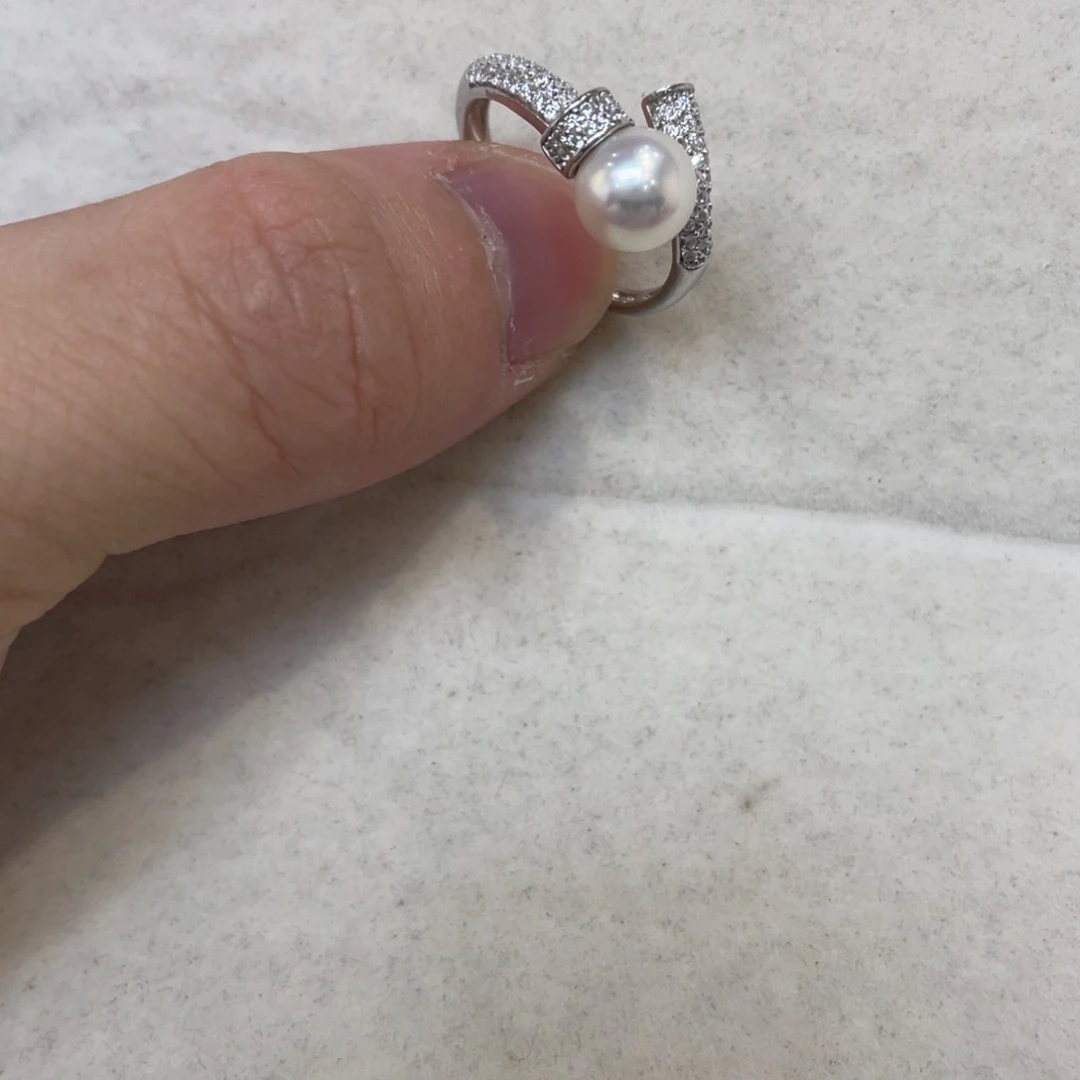 海水珍珠戒指银S925镶嵌